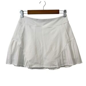 Under Armour Skort Womens S White HeatGear Mesh Pleated Skirt Tennis Athletic